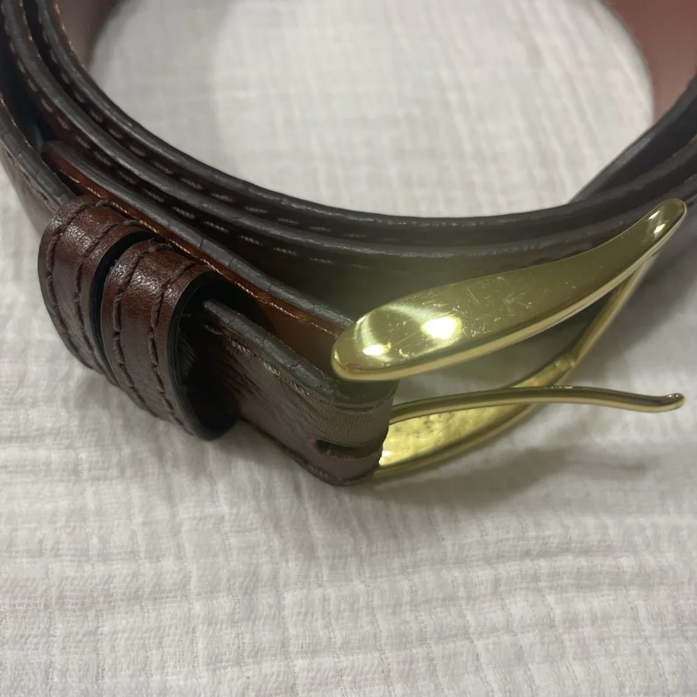 J. HILBURN COGNAC LEATHER BELT SIZE 41